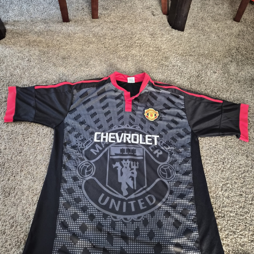 Manchester United Chevrolet Black & Grey Football Jersey